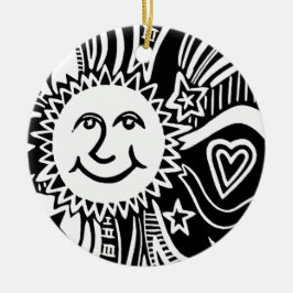 Personalisiertes Sonnenmuster Keramik Ornament