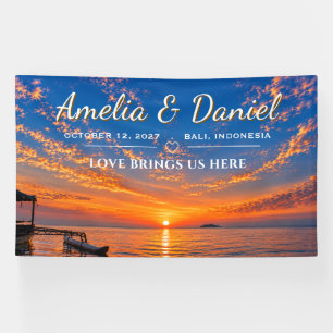 Personalisiertes Sonnenuntergangs-Hochzeitsbanner Banner