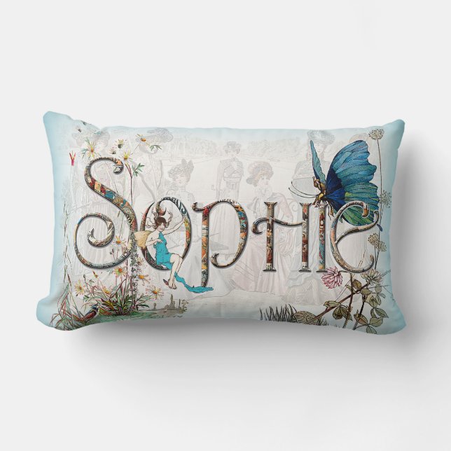 Personalisiertes "Sophie" Kissen (blau) (Vorderseite)