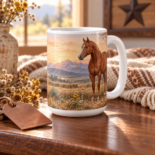 Personalisiertes Sorrel Quarter Horse Western-Sonn Kaffeetasse