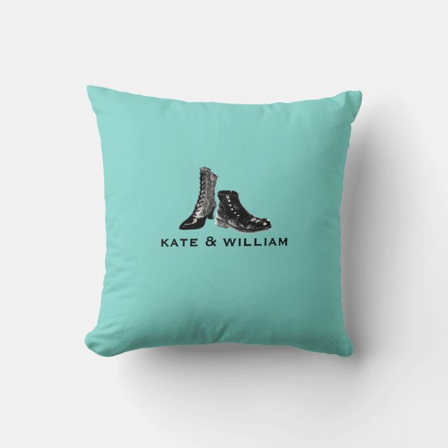 Personalisiertes Soulmates-Kissen-Blau Kissen (Vorderseite)