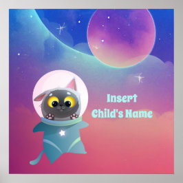 Personalisiertes Space Cat Poster
