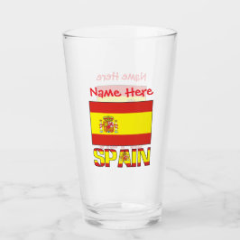 Personalisiertes Spanien Flagge-Erbe-Design Glas