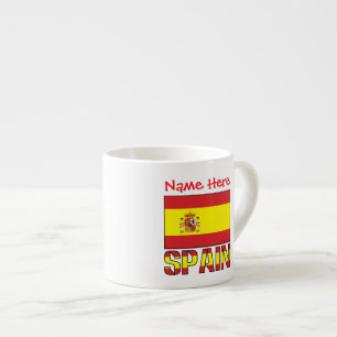 Personalisiertes Spanien-Flagge-Erbe-Geschenk Espressotasse