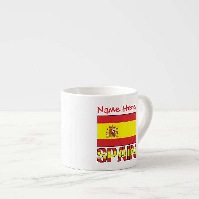Personalisiertes Spanien-Flagge-Erbe-Geschenk Espressotasse (Vorderseite Rechts)