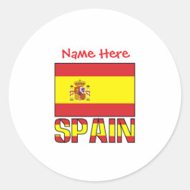 Personalisiertes Spanien-Flaggen-Erbe-Design Runder Aufkleber