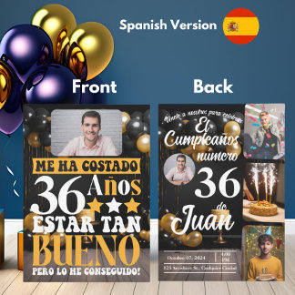 Personalisiertes Spanisches Geburtstagsalter Einladung
