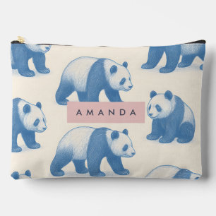 Personalisiertes Spaß und Süßes Panda-Muster Zubehörtasche