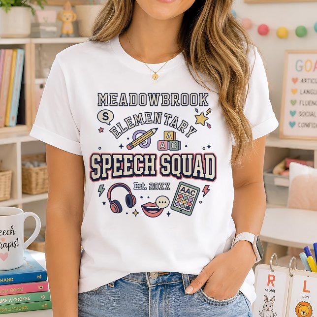 Personalisiertes Speech Squad Schule SLP T-Shirt (Von Creator hochgeladen)