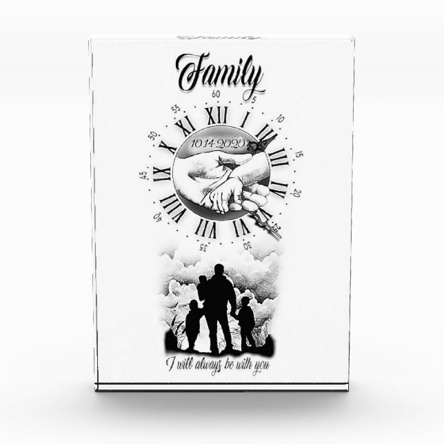 Personalisiertes Speicherdatum Fotoblock (Vorderseite)