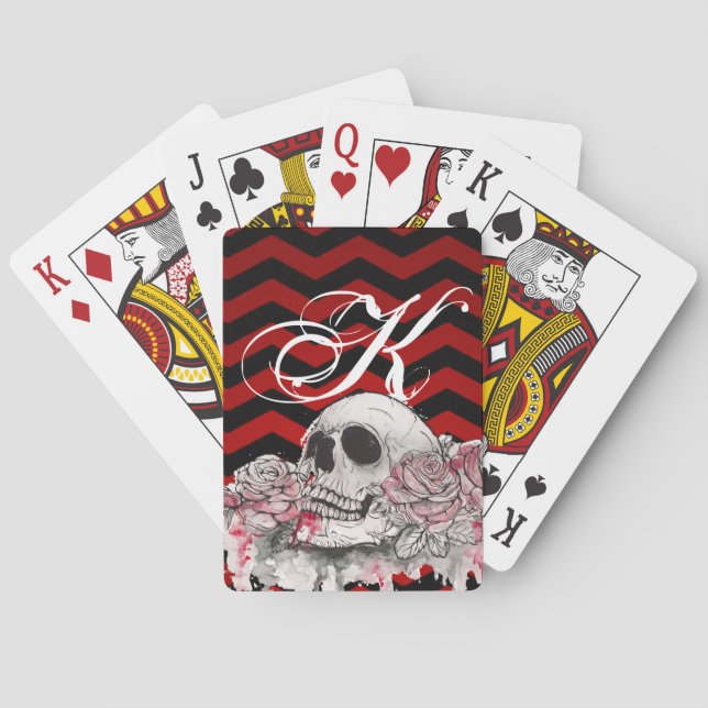 Personalisiertes Spielen Rose der Skull-Karten Zic Spielkarten (Rückseite)