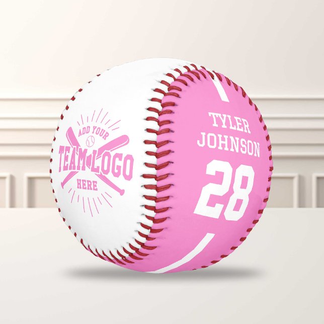 Personalisiertes Spieler-Team-Logo Rosa Baseball (Von Creator hochgeladen)