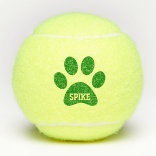 Personalisiertes Spielzeug mit grüner Pfote Tennisbälle