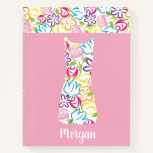 Personalisiertes SpiralNotebook mit floraler Umsch Notizbuch