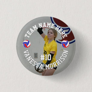 Personalisiertes Sport-Volleyball-Spielerfoto klei Button