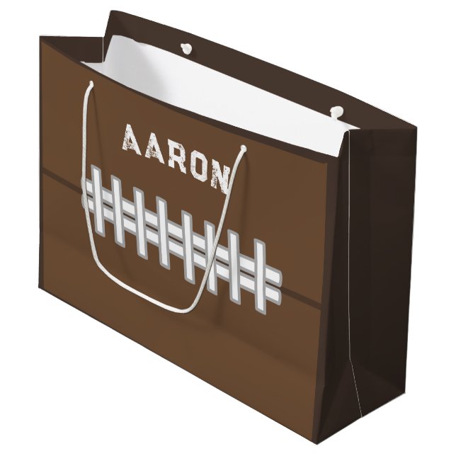 Personalisiertes Sportfußballgeschenk Große Geschenktüte (Vorderseite Schrägansicht)