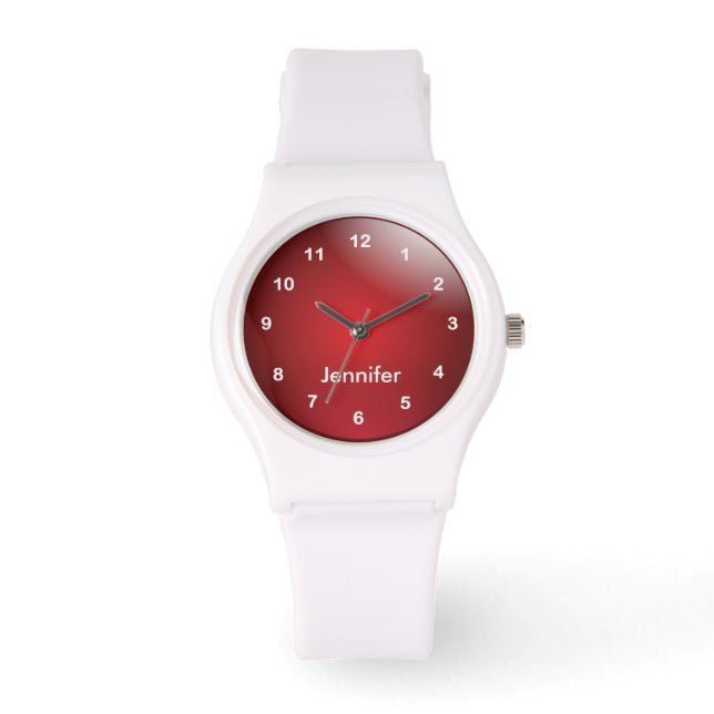 Personalisiertes Sporting Red Design Armbanduhr (Vorderseite)