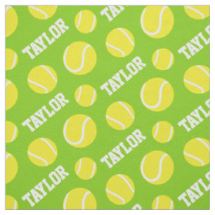 Personalisiertes Sportmuster des Tennisball-Grüns Stoff