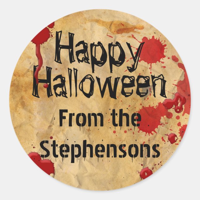 Personalisiertes Spritzer Halloween-Party Runder Aufkleber (Vorderseite)