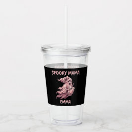 Personalisiertes Spuk-Mama-Coquette-Boba-Rosa-Geis Acryltrinkbecher