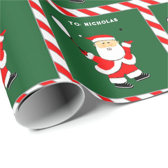 Personalisiertes Squash Player Holiday-Geschenk Geschenkpapier (Rolleneckpunkt)
