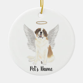 Personalisiertes St. Bernard-Beileid Keramik Ornament