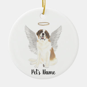 Personalisiertes St. Bernard-Beileid Keramik Ornament