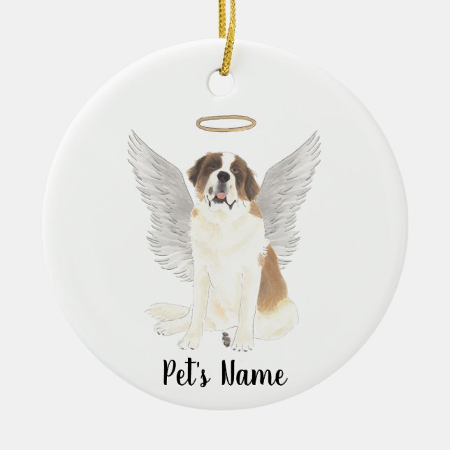 Personalisiertes St. Bernard-Beileid Keramik Ornament (Vorne)