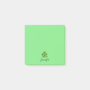 Personalisiertes St. Patricks Day Grünes Kleeblatt Post-it Klebezettel