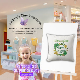 Personalisiertes St. Patrick's Day Kissen für Baby