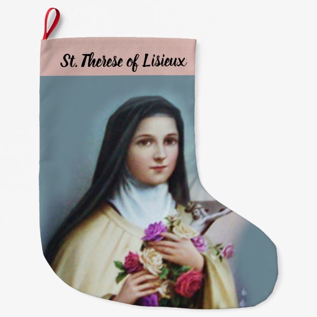 Personalisiertes St. Therese die kleine Blume Großer Weihnachtsstrumpf (Vorderseite)