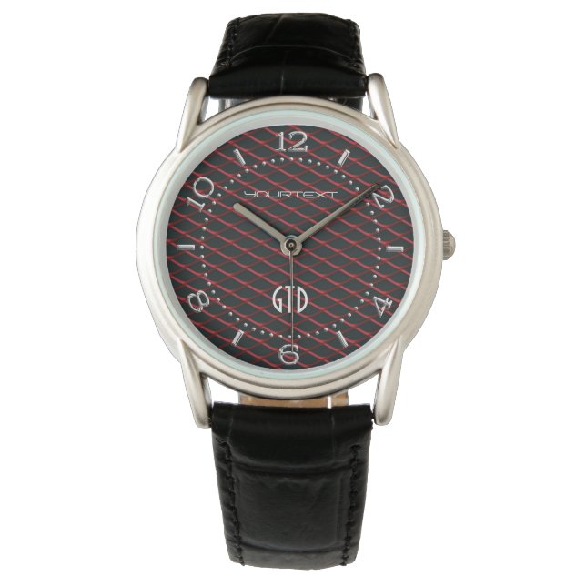 Personalisiertes Stahlmesh Pearl Metalic Armbanduhr (Vorderseite)