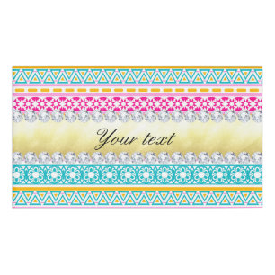 Personalisiertes Stammes- Muster und Diamanten Namenschild