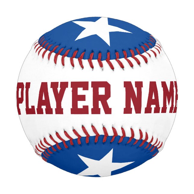 Personalisiertes Star-Player-Team: Rot-Blau Baseball (Vorderseite)