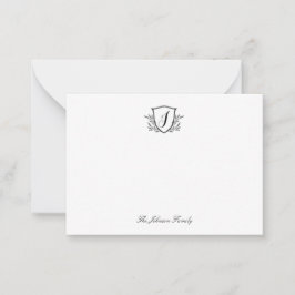 Personalisiertes Stationery Monogram-Wappen Mitteilungskarte