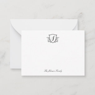 Personalisiertes Stationery Monogram-Wappen Mitteilungskarte