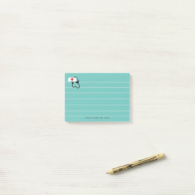 Personalisiertes Stethoskop Medical Post-it Klebezettel (Auf Schreibtisch)