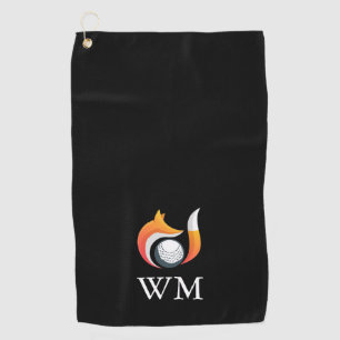 Personalisiertes stilvolles Monogramm Fuchs und Ba Golfhandtuch