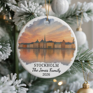 Personalisiertes Stockholm-Keramik-Ornament, Benut Keramik Ornament