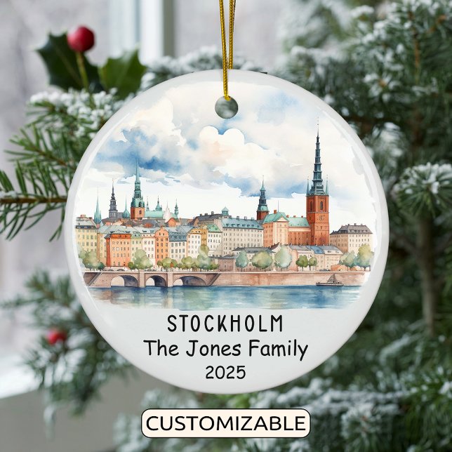 Personalisiertes Stockholm-Ornament, Schweden Keramik Ornament (Von Creator hochgeladen)