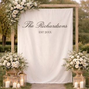 Personalisiertes Stoff-Hochzeit-Willkommensschild  Wandteppich