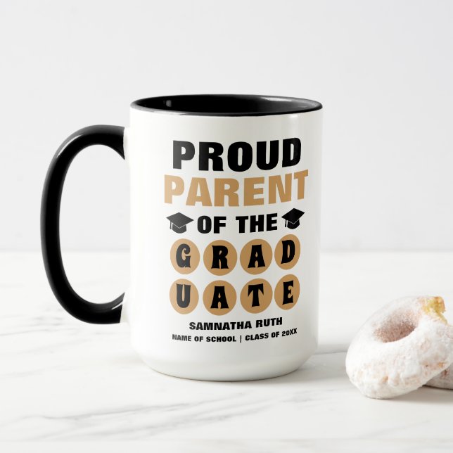 Personalisiertes stolzes Muttertier des Absolvente Tasse (Mit Donut)