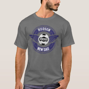 Personalisiertes, stolzes neues Dad-Fußball-Thema T-Shirt