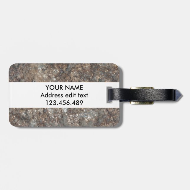 Personalisiertes Stone-Muster Gepäckanhänger (Rückseite horizontal)