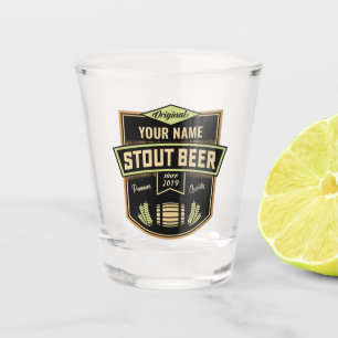 Personalisiertes Stout Dark Beer Brauerei Label Ba Schnapsglas
