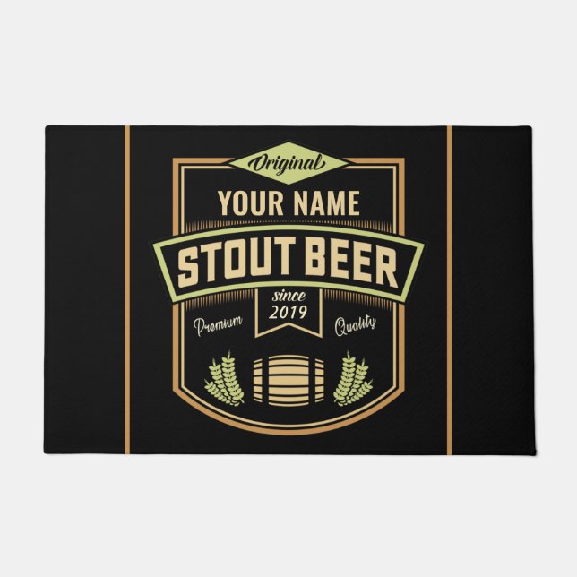 Personalisiertes Stout Dark Ber Breing Label Bar Fußmatte (Vorderseite)