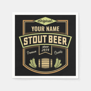 Personalisiertes Stout Dark Ber Breing Label Bar Serviette