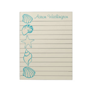 Personalisiertes Strand Muschel Notizbuch Notizblock