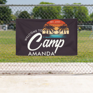 Personalisiertes Strandcamp-Junggesellinnenabschie Banner