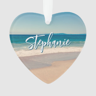 Personalisiertes Strandfoto Ozean Blau Landschaft Ornament